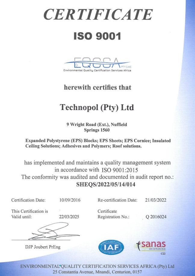 Technopol ISO 9001 Certificate (Exp. 22.03.2025)